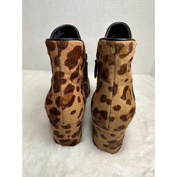 Cole Haan Womens Elyse Animal Print Block Heel Ankle Booties Size 9 1/2B - Picture 4 of 10